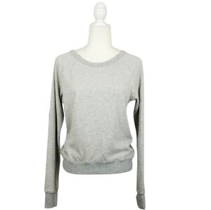 Pam & Gela cutout strappy back light heather gray sweatshirt women's size S NWT